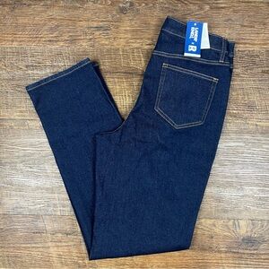 NWT Lands’ End Dark Wash Straight Leg Jeans Size 12 High Rise Stretch